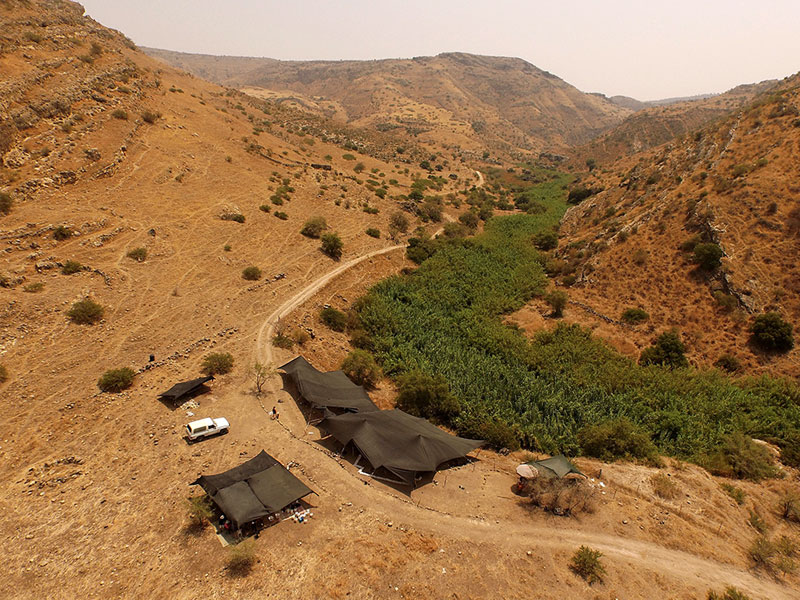 Birds eye view of the NEG II excavation site in the Jordan Valley